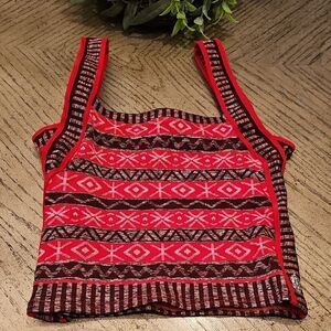 Tribal Aztec Print Crop Top Size M/L NWOT Never Worn